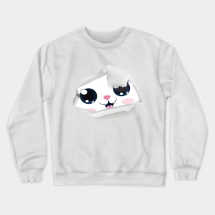 Cute Cat Hiding Design Crewneck Sweatshirt